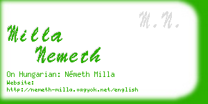 milla nemeth business card